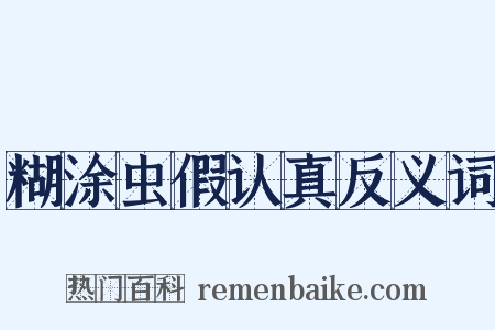 糊涂虫假认真反义词是什么意思的图片